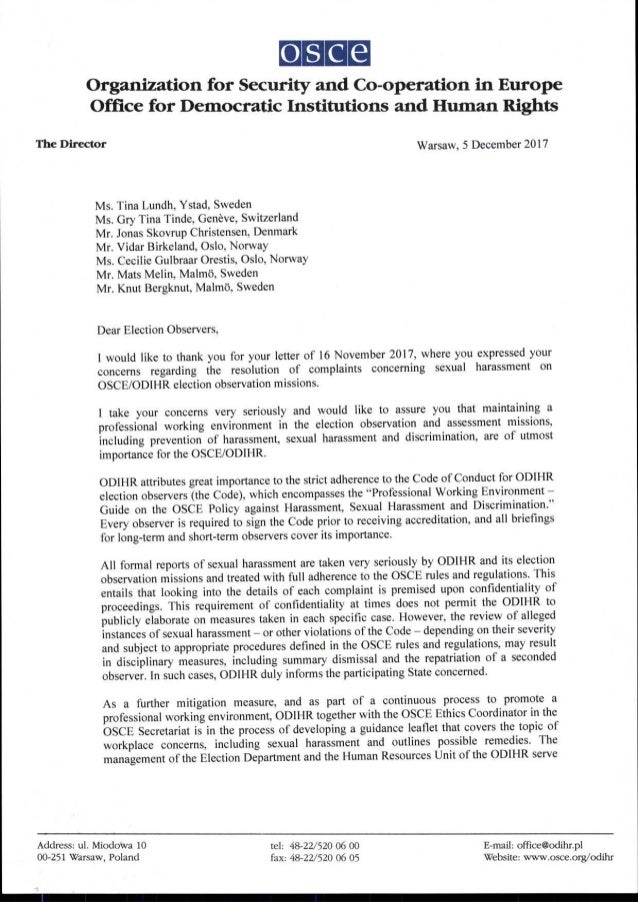 harassment letter sexual Porn star vanilla sky